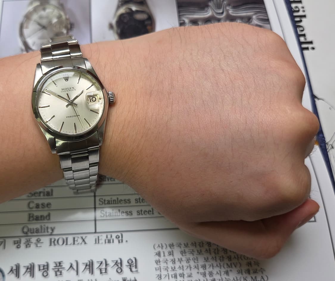 레어] 빈티지 롤렉스 오이스터 데이트 실버판 6466 리벳브슬 (감정서  상품이미지8