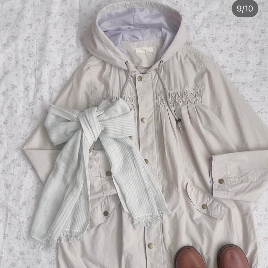 연보라 도트야상 상품이미지1