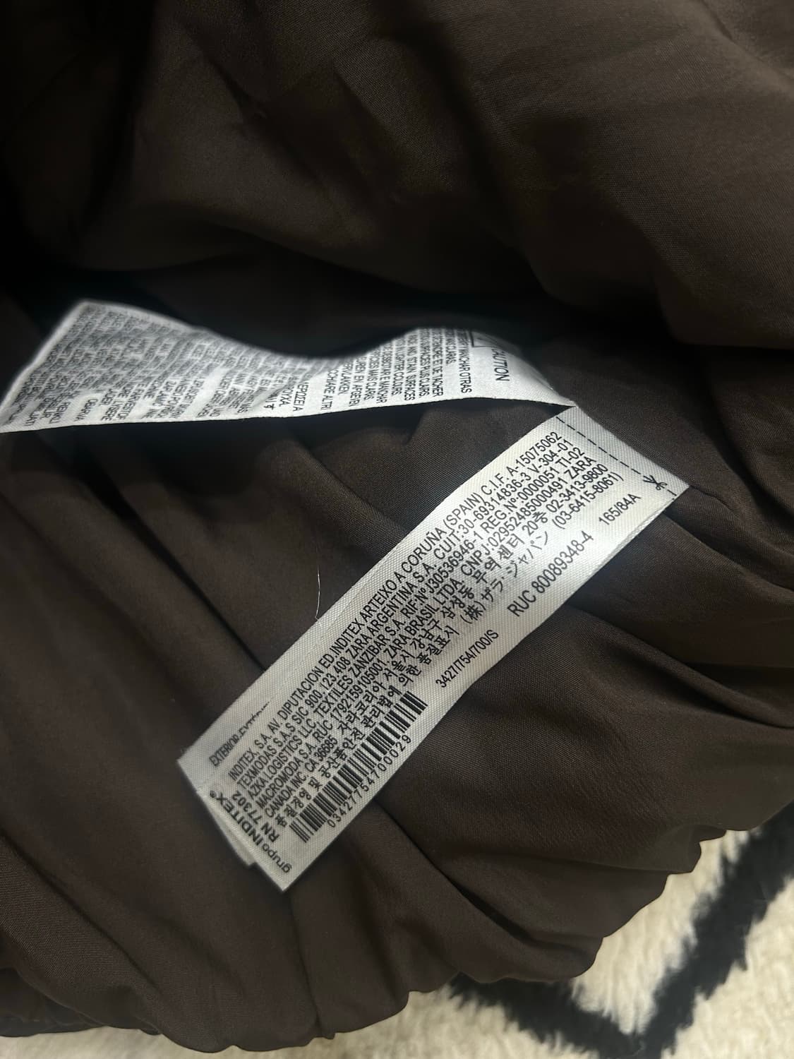 [S]ZARA 워터프루프 숏 패딩/짙은브라운  상품이미지6
