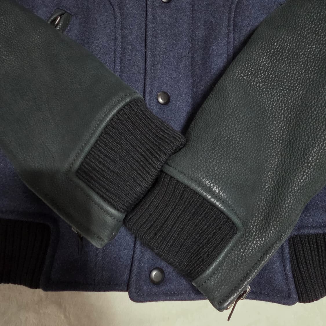 (105)타임 옴므 코트가죽 울 스타디움 점퍼  상품이미지4