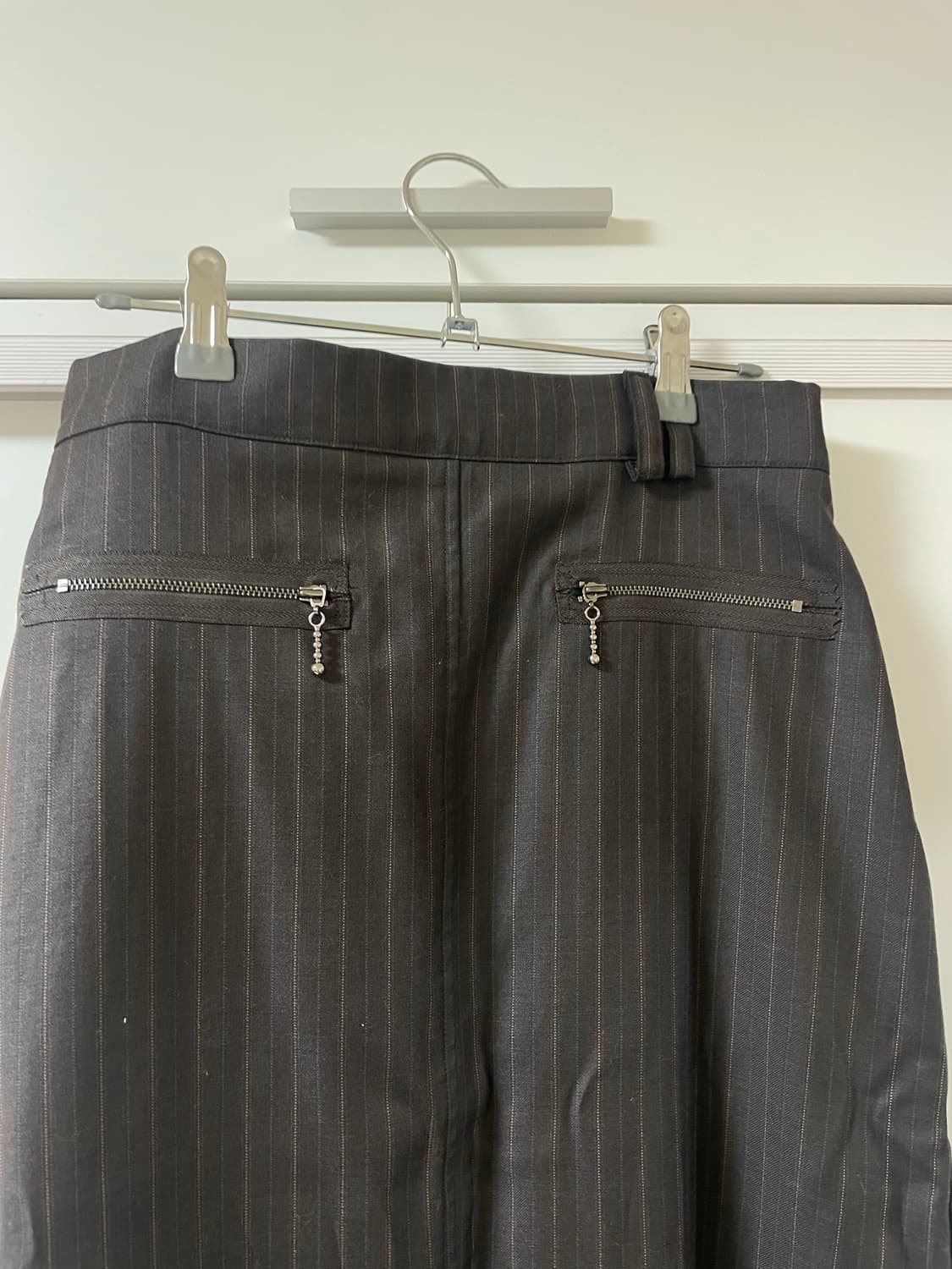 오헤시오 스트라이프 슬릿 롱스커트 브라운 상품이미지4