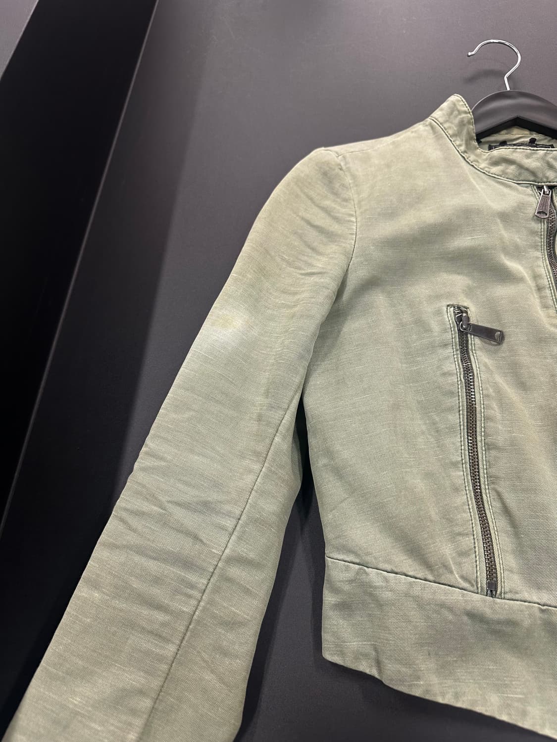 디젤 사선지퍼 도트안감 투웨이 락시크 넥버클자켓 상품이미지8