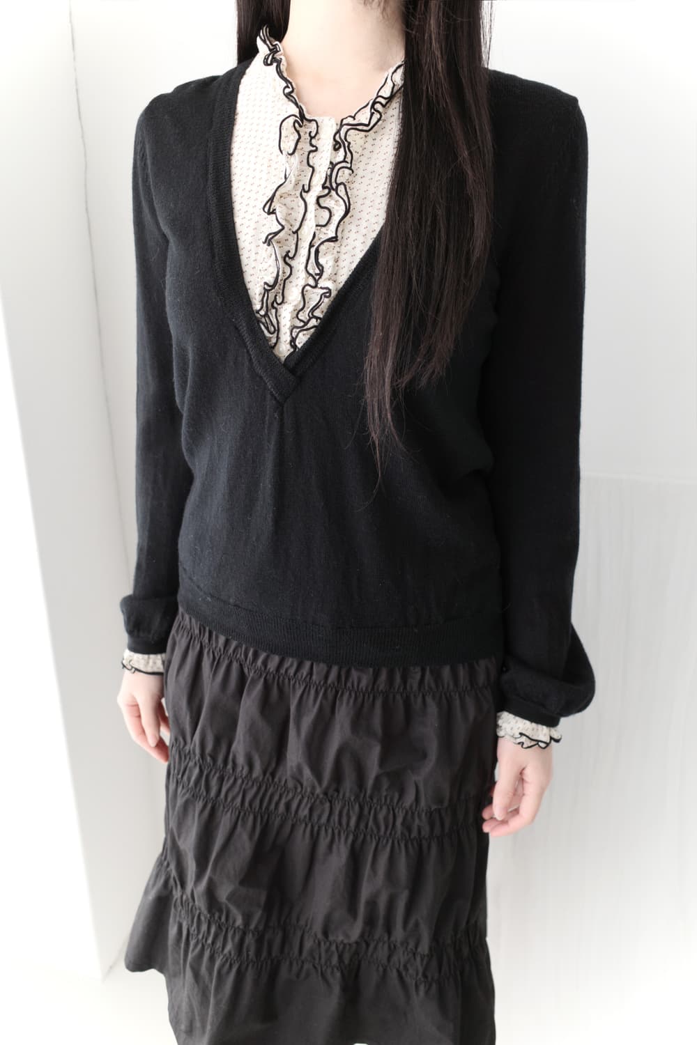 dot frill layered knit 상품이미지5