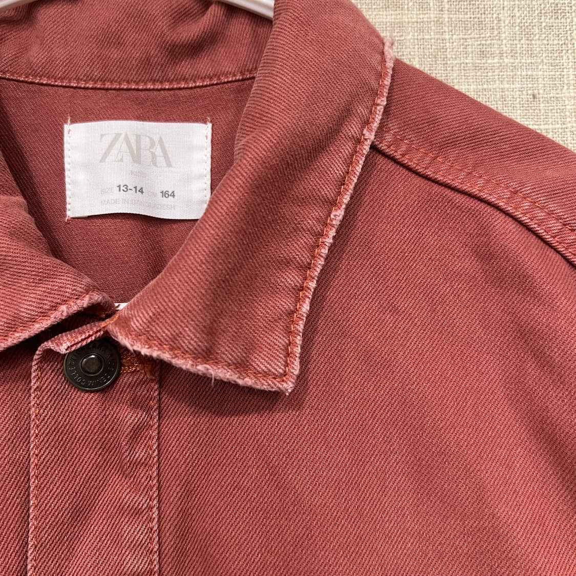 ZARA 자라 데님 트러커 자켓 버건디 W 상품이미지2