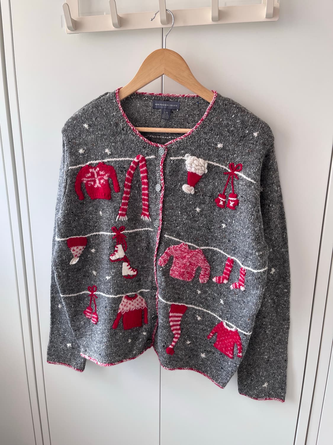 Northern Isles 눈꽃송이 자수 니트 가디건 상품이미지8