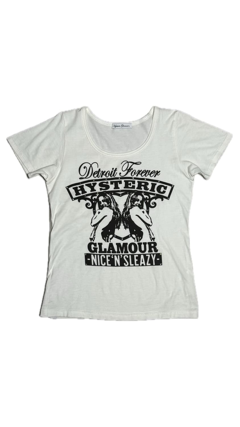 히스테릭 글래머 아카이브 라인스톤 히스걸 로고 반팔 티셔츠 상품이미지1