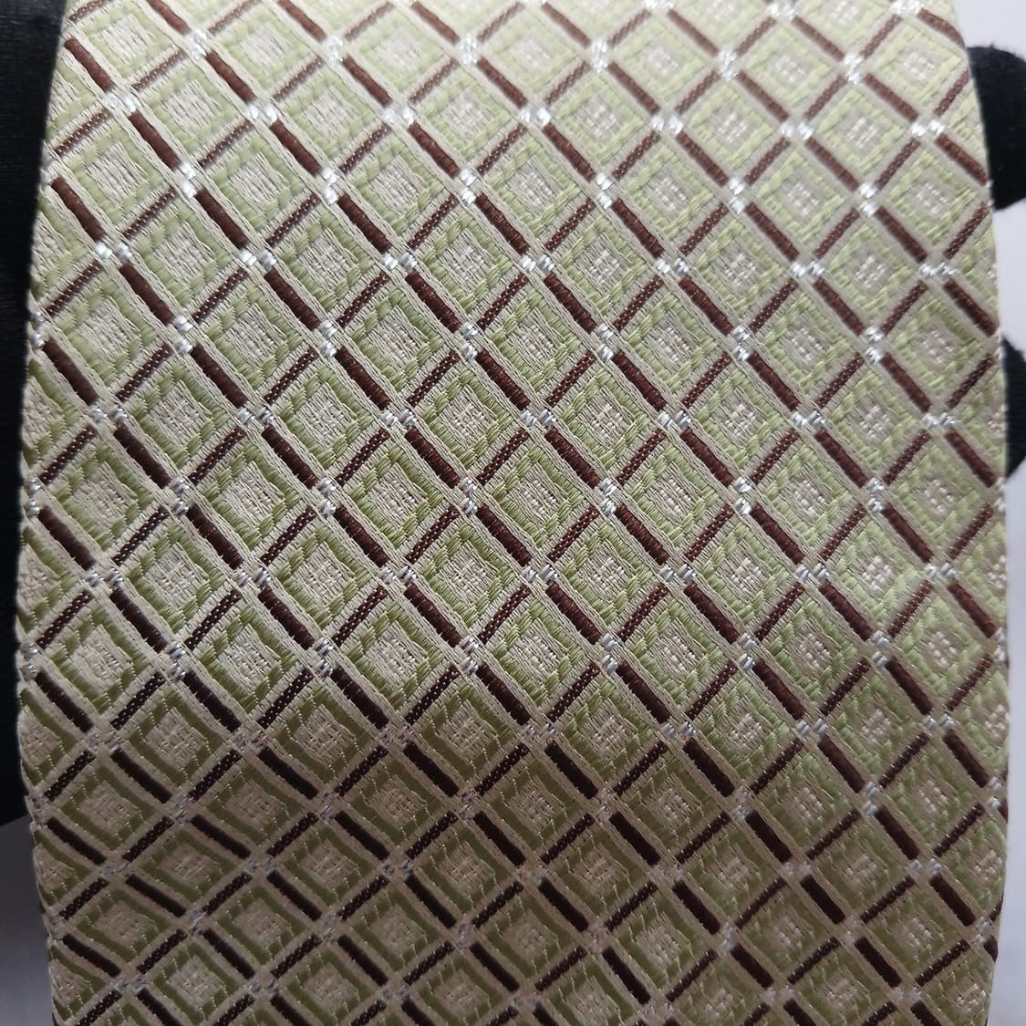 아쿠아스큐텀 라이트그린 체크 패턴 넥타이 9.3cm A+등급 A18575 상품이미지6