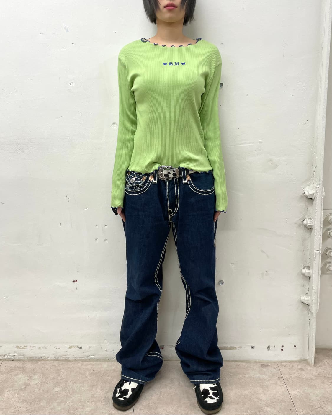 Green blue wave long sleeve  상품이미지5