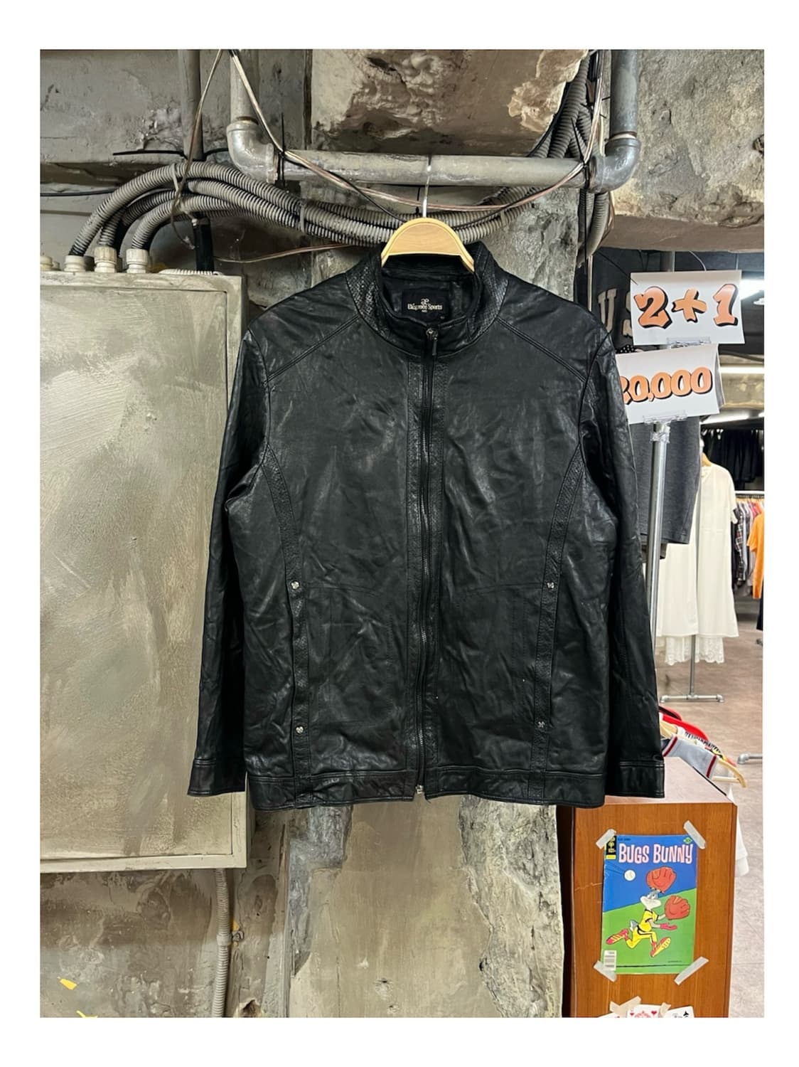 빈티지 양가죽 레더 자켓 블랙 100 #csz3999 상품이미지1