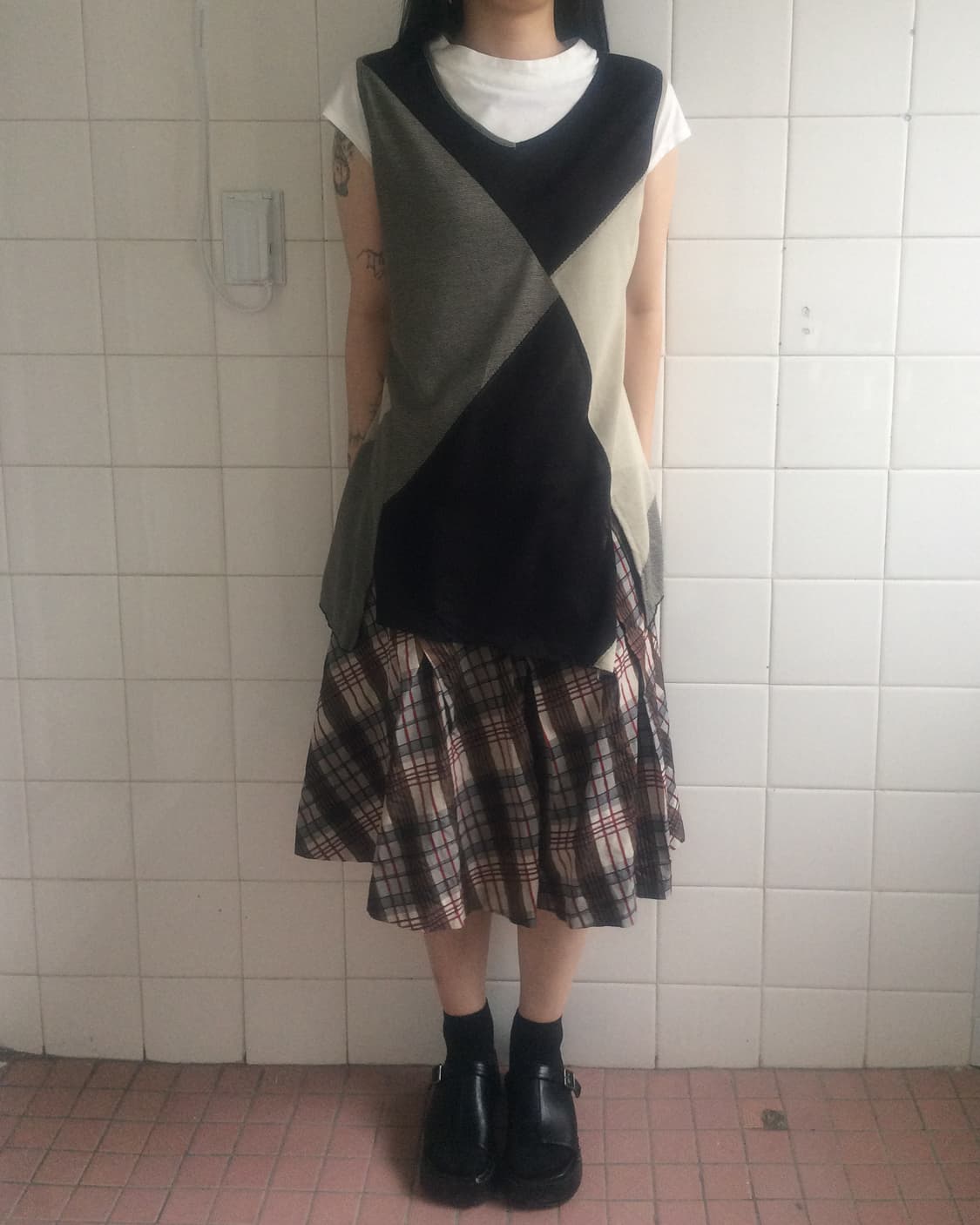Pattern point unbalanced sleeveless 상품이미지6