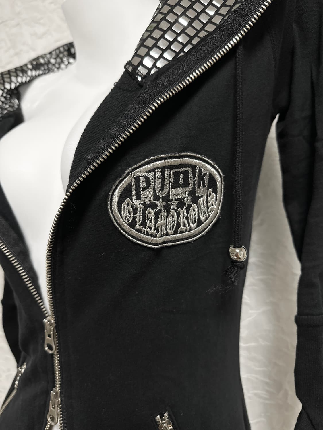 빈티지 d.i.a 다이아 갸루 펑크 유니언잭 스터드 후드 집업 상품이미지7