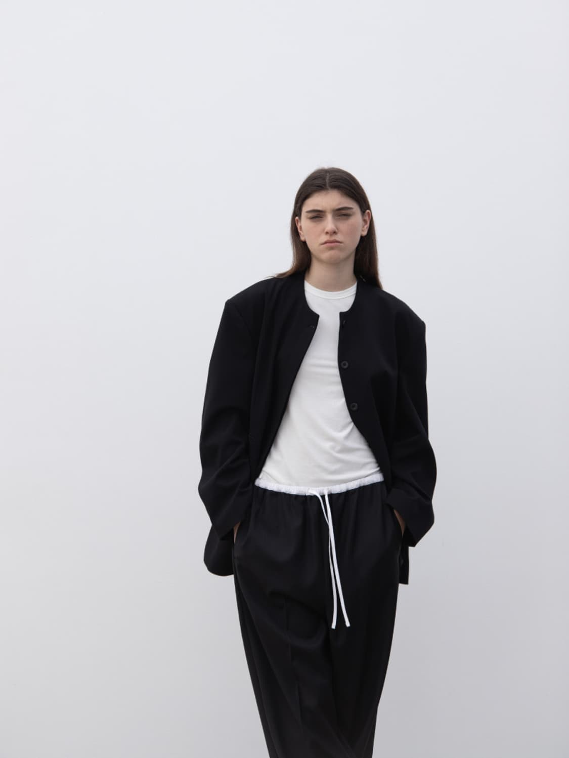 오브헤덴 스트라이프 울 와이드 팬츠 wide pants 상품이미지1