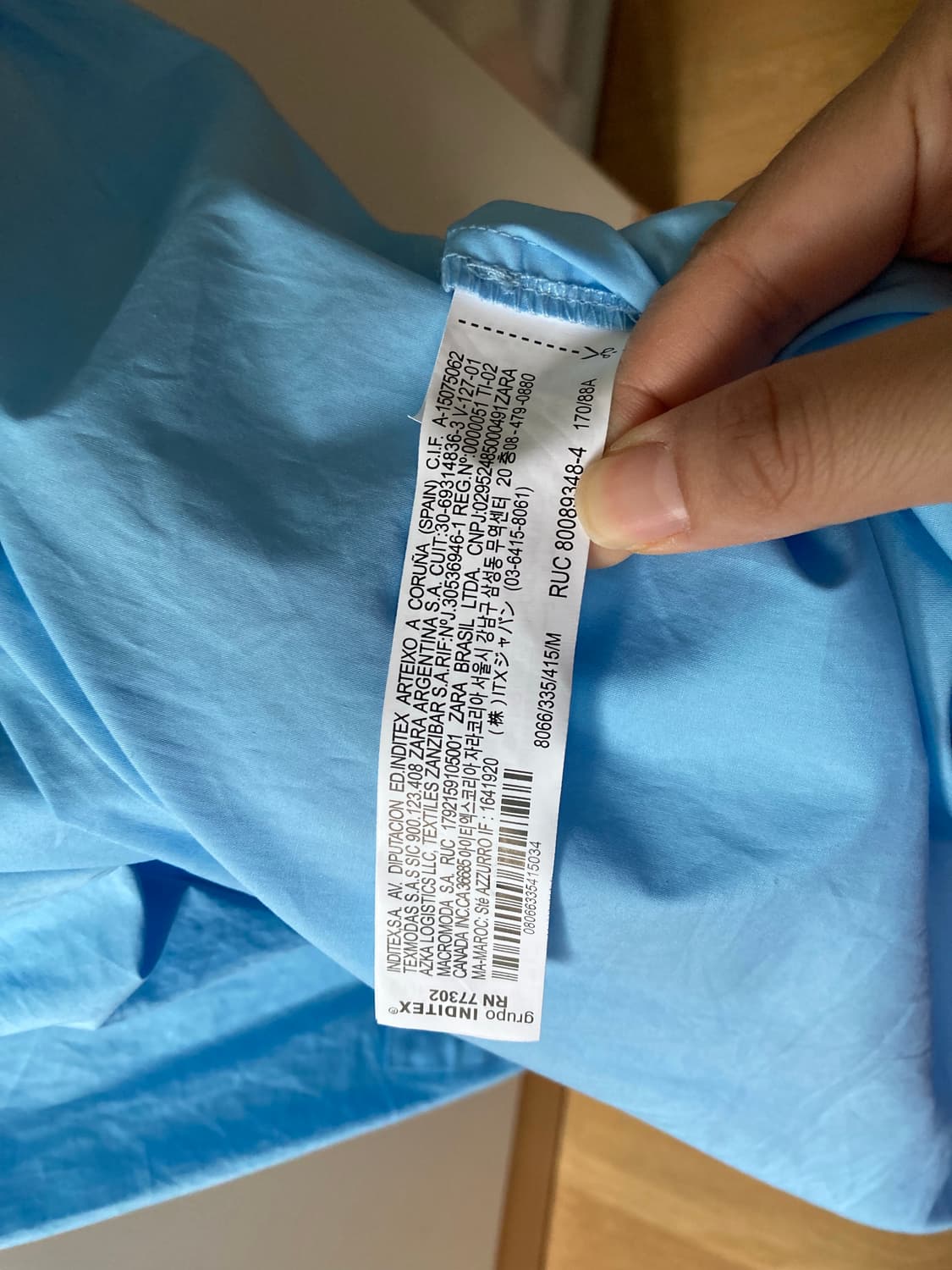 자라 포플린셔츠 M (착용샷) 상품이미지5