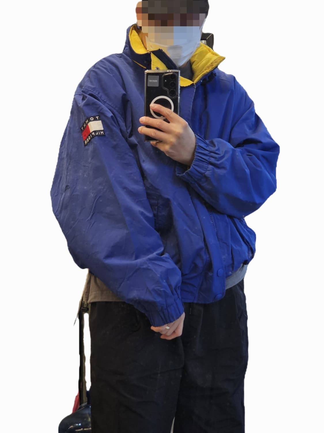 90s 빈티지 올드스쿨 타미힐피거 후리스 안감 바람막이 XXL 상품이미지3