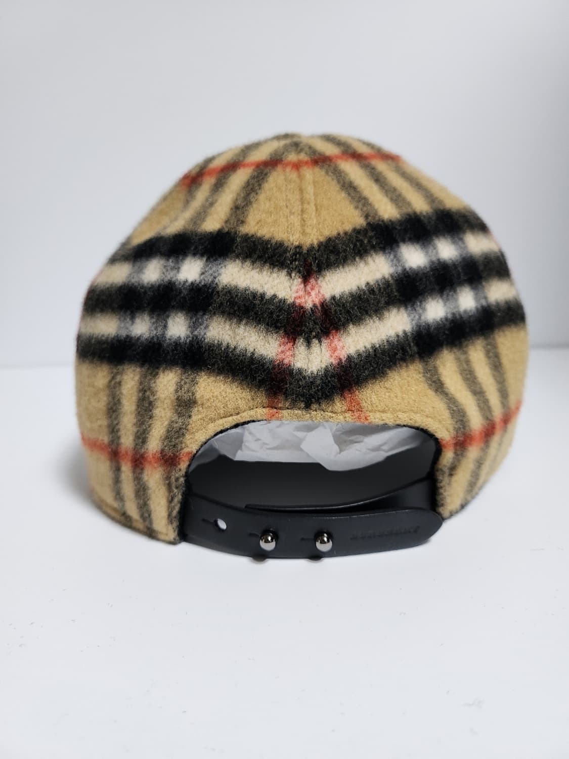 [M] 버버리 카멜 빈티지 울 체크 볼캡 모자 8005287 상품이미지4