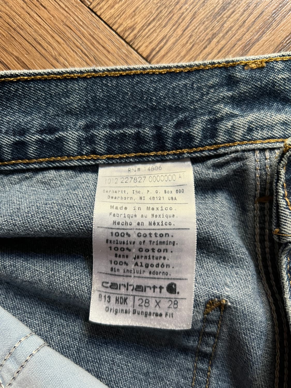 [28]칼하트 USA 덩가리핏 빈티지 워싱 싱글니 카펜터 워크 데님 팬츠 상품이미지9