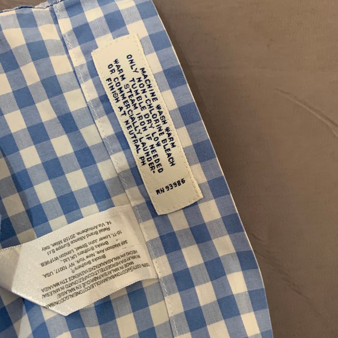 M 브룩스브라더스 슬림핏 깅엄 체크 더블 포켓 반팔 셔츠 남방 상품이미지6
