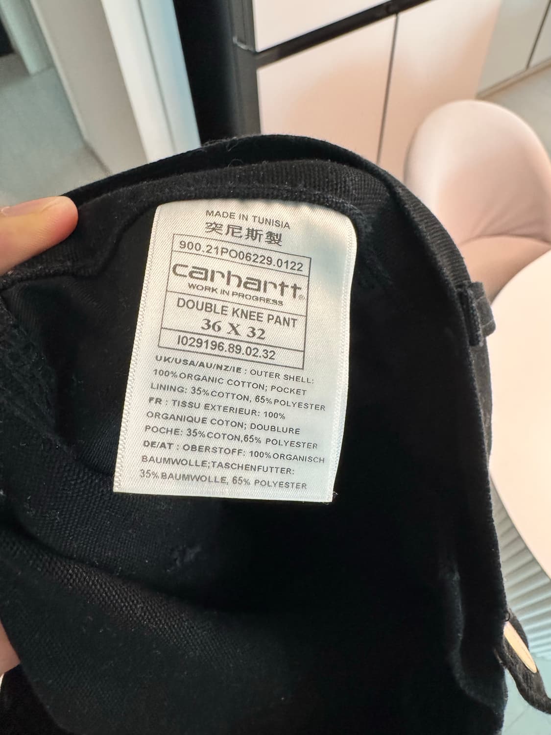 칼하트 wip 더블니 블랙 팬츠 36/32 상품이미지3