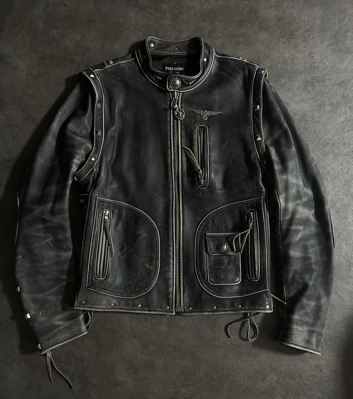 [팔분리/M] 페리골드 OCC 커스텀 천연 소가죽 바이커 자켓 & 베스트 상품이미지1
