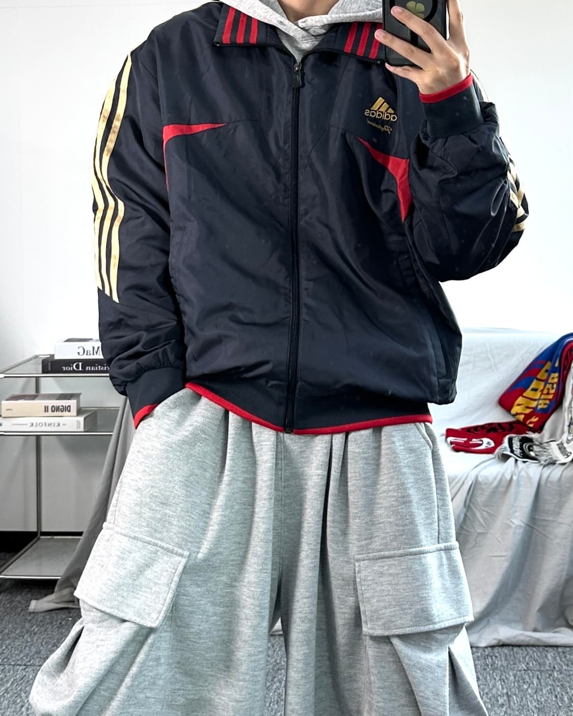아디다스 올드스쿨 프로페셔널 골드 트랙탑 바람막이 XL 상품이미지3