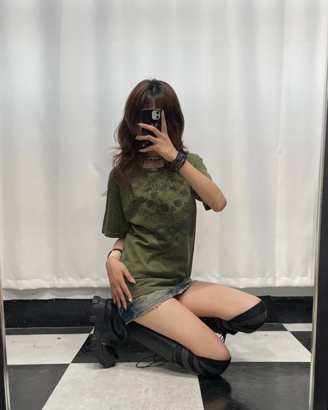 🎸그린 스컬 프린팅 티셔츠🎸 상품이미지2
