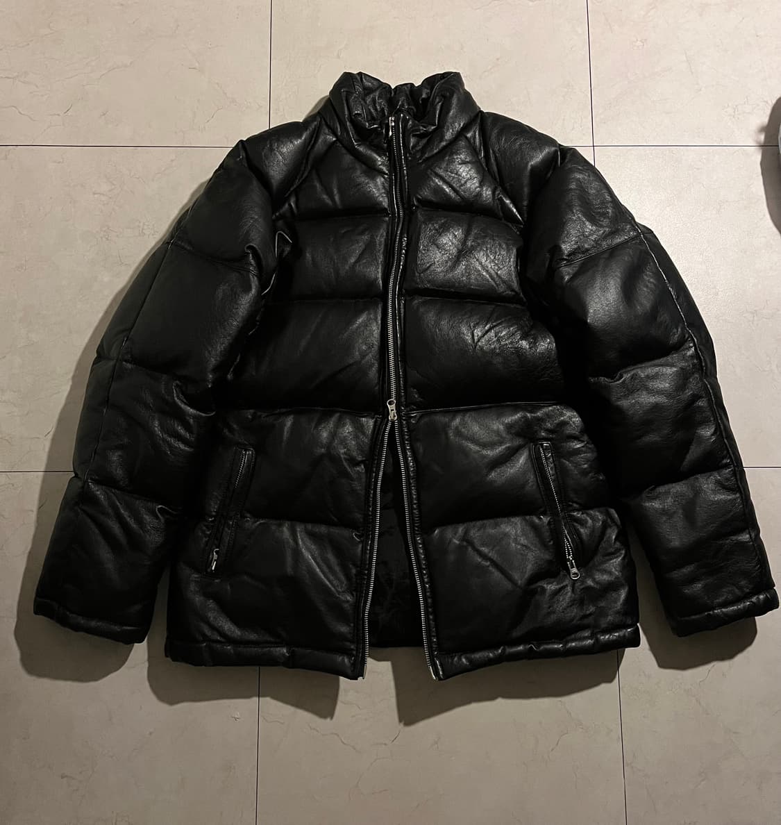 Japan vintage 리얼 레더 패딩 자켓 상품이미지1