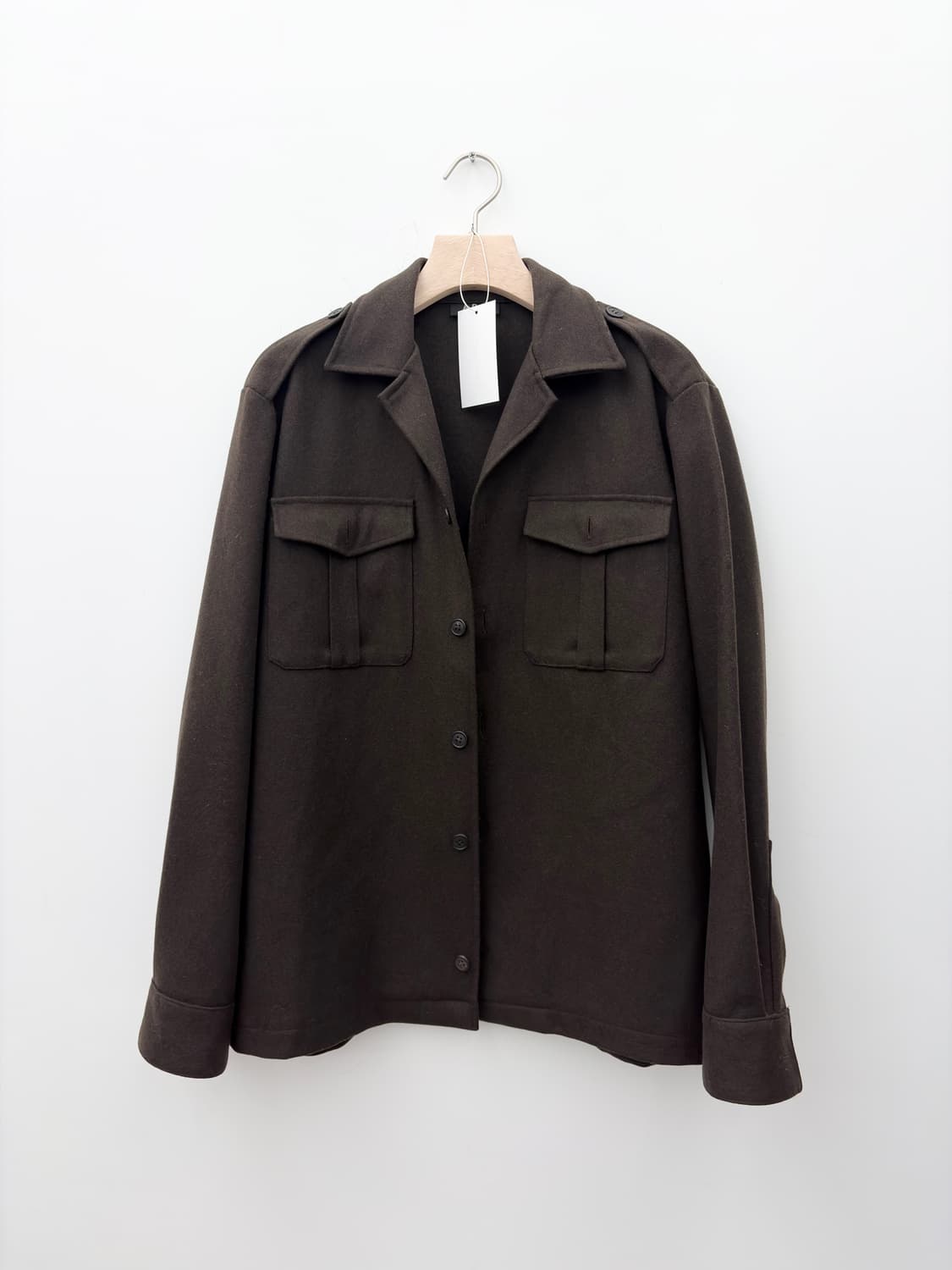 BROWN WOOL MILITARY SHIRT JACKET 상품이미지4