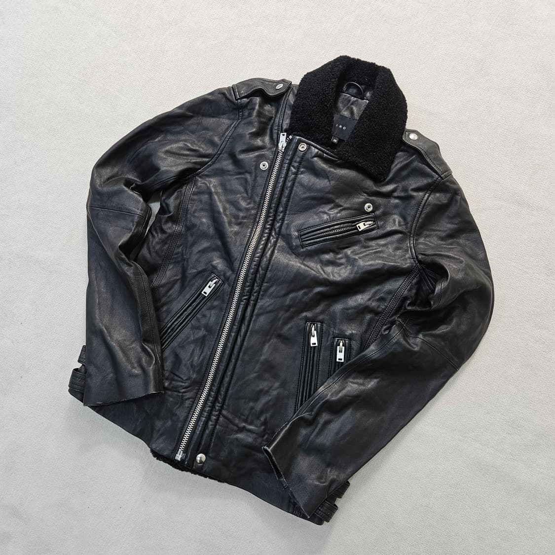 XS 이로 블랙 시어링 무스탕 자켓 0319Y 상품이미지1