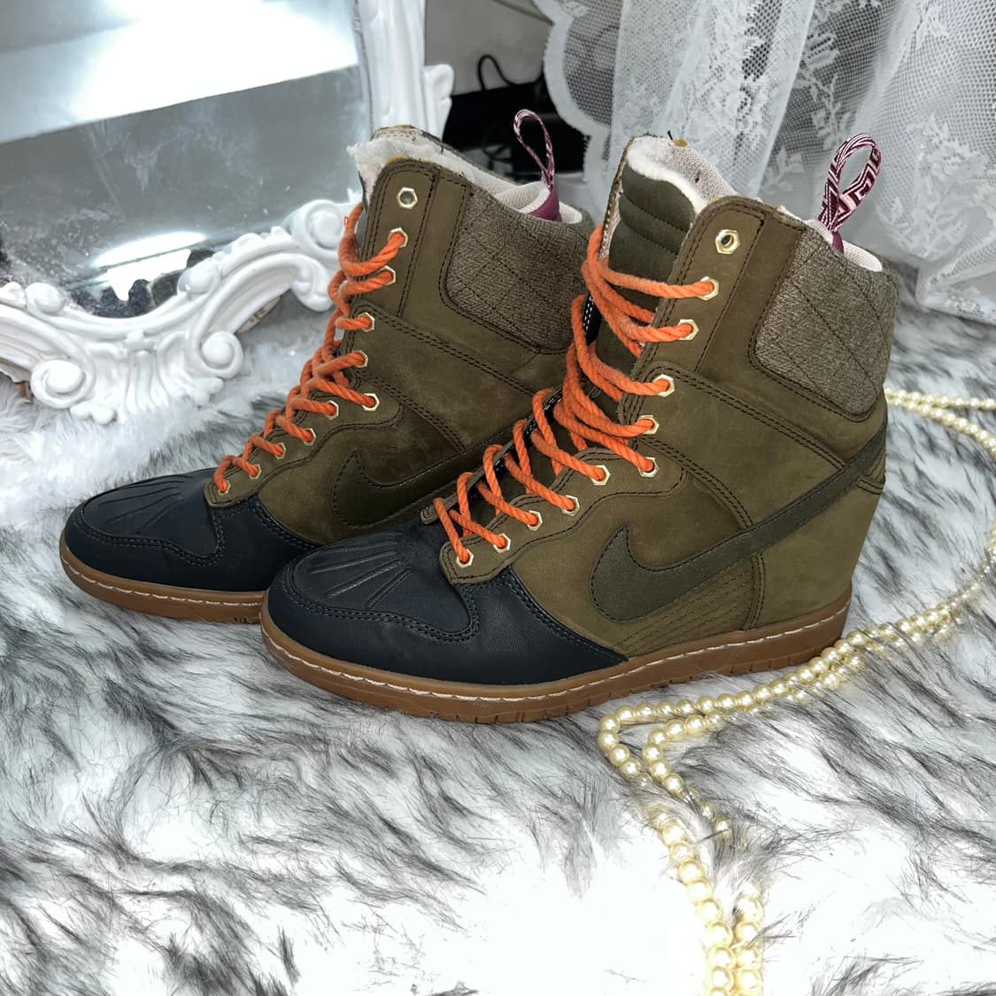 나이키 카키 그런지 하이탑 웨지스니커즈 상품이미지3