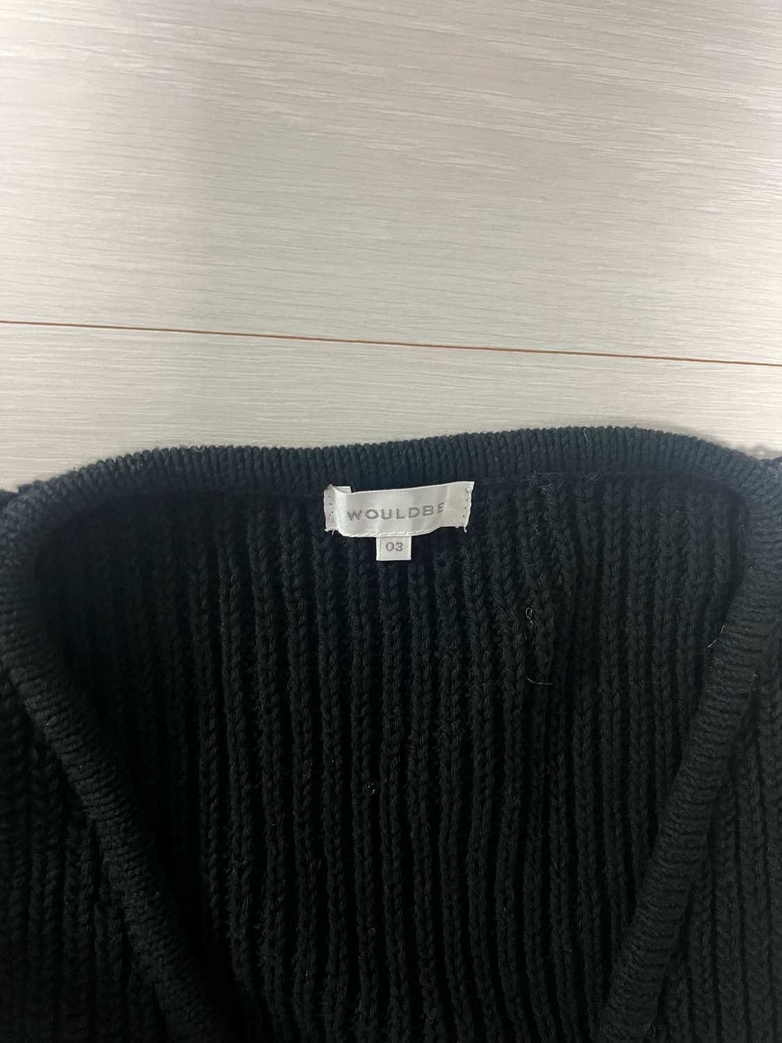 우드비 코튼 립 집 니트 베스트 블랙 3사이즈 상품이미지2