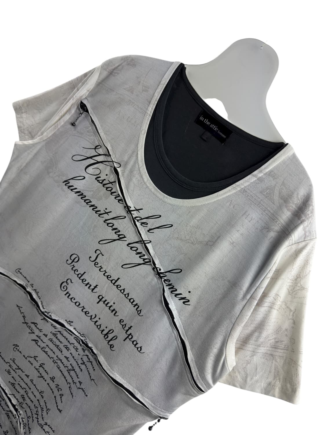 JPN Y2K 레터링 지퍼 슬리브1239 상품이미지3