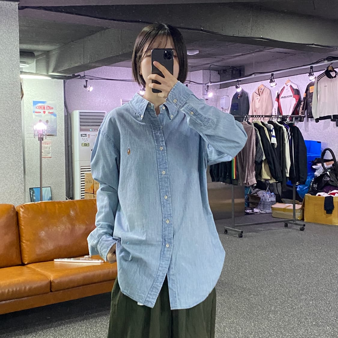 폴로 랄프로렌 데님 슬림핏 셔츠 B4553 상품이미지1