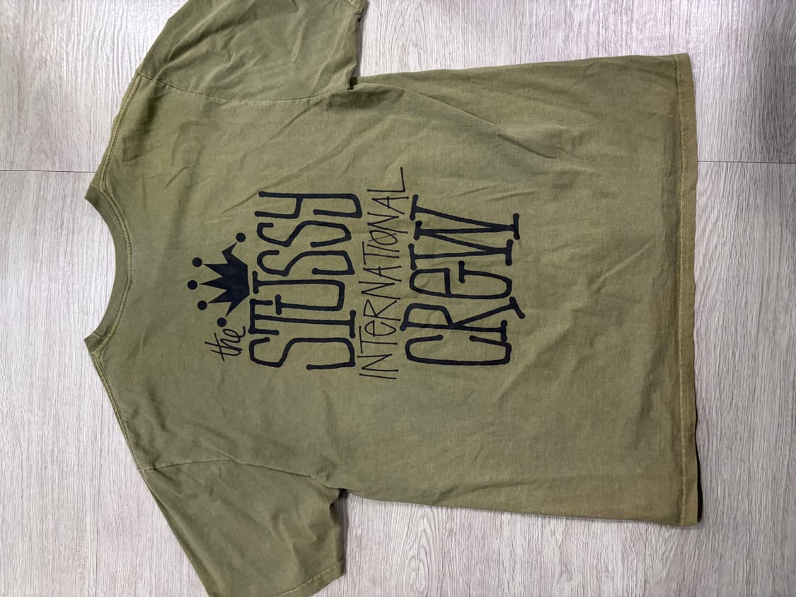 스투시 크라운 인터내셔널 피그먼트 다이드 반팔 올리브 상품이미지6