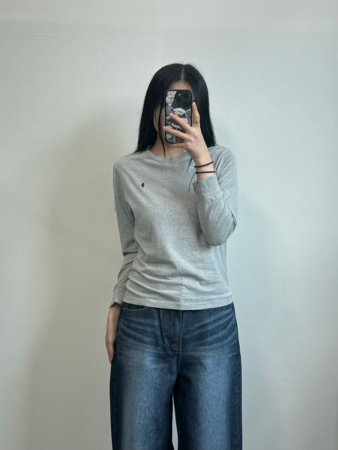 폴로 랄프로렌 그레이 롱슬리브 티셔츠 상품이미지1