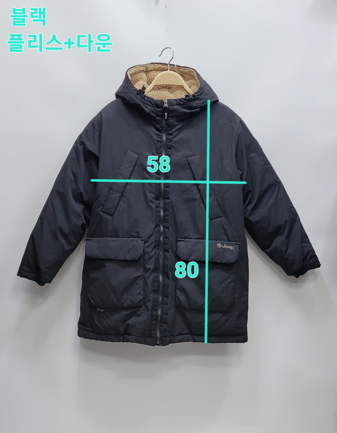 JEEP 22FW 지프 플리스 다운 패딩 점퍼 / 남 M 블랙 상품이미지10