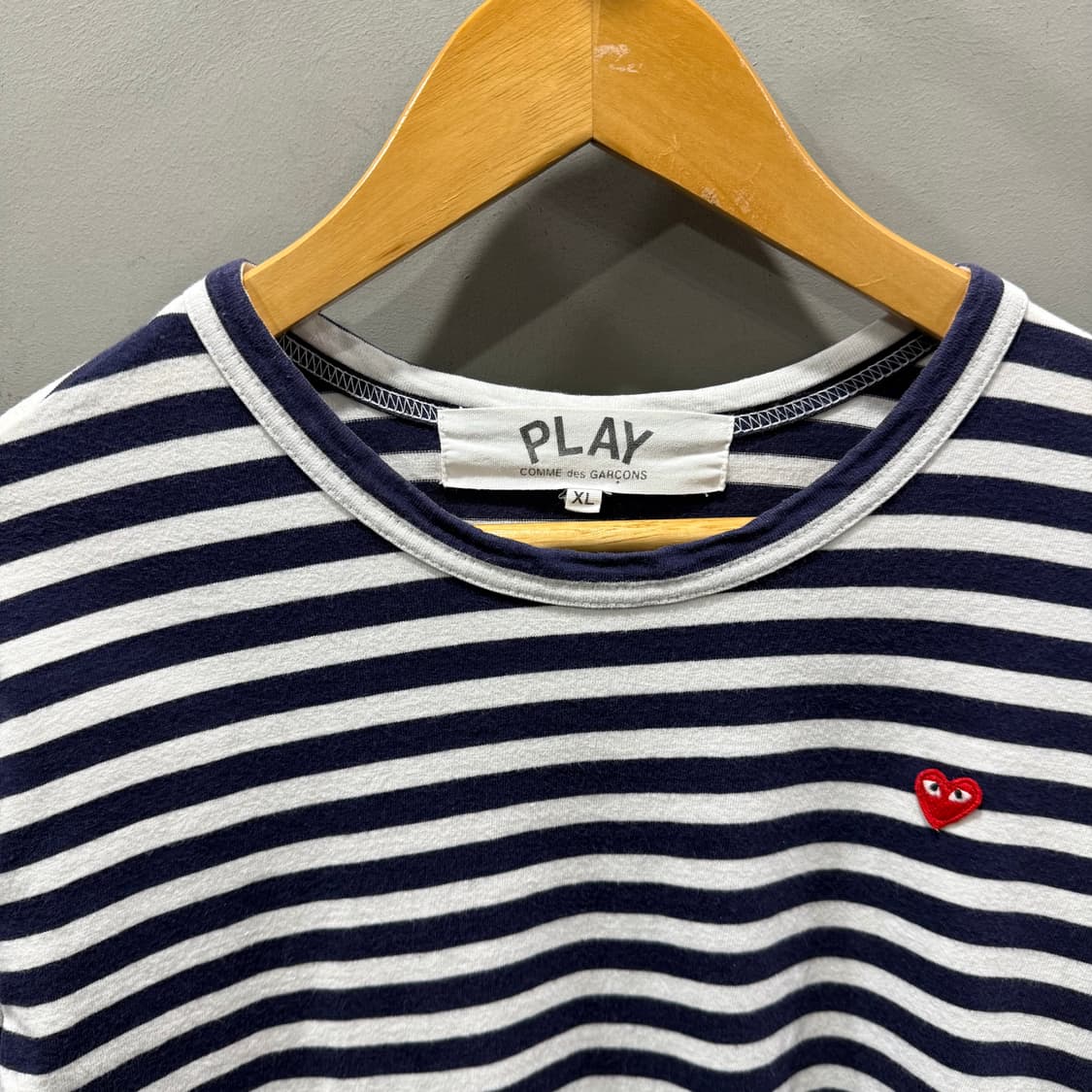 XL 꼼데가르송 미니 로고 단가라 롱슬리브 긴팔 티셔츠 퍼플 상품이미지3