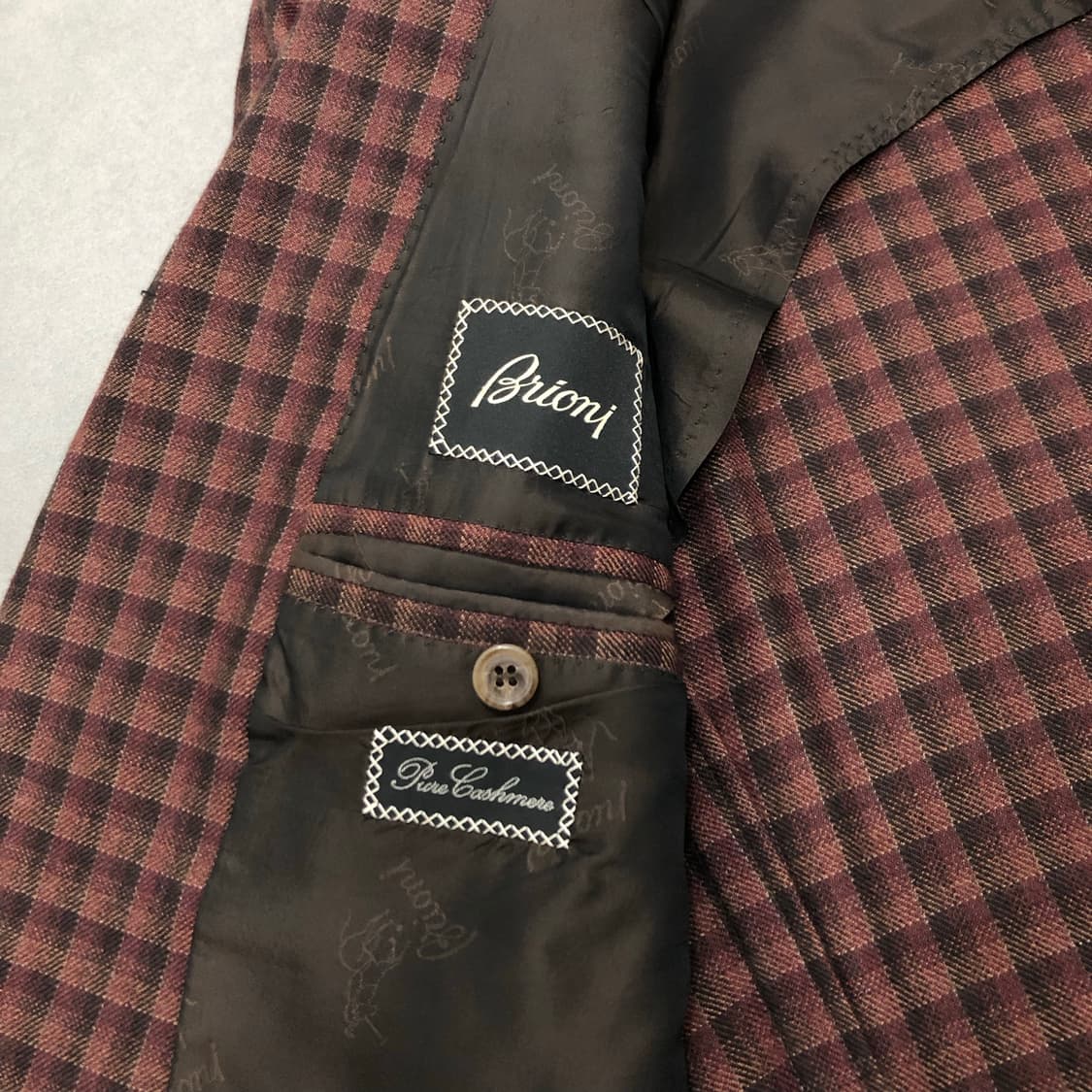 브리오니 캐시미어100 이태리 체크 자켓 41 상품이미지4