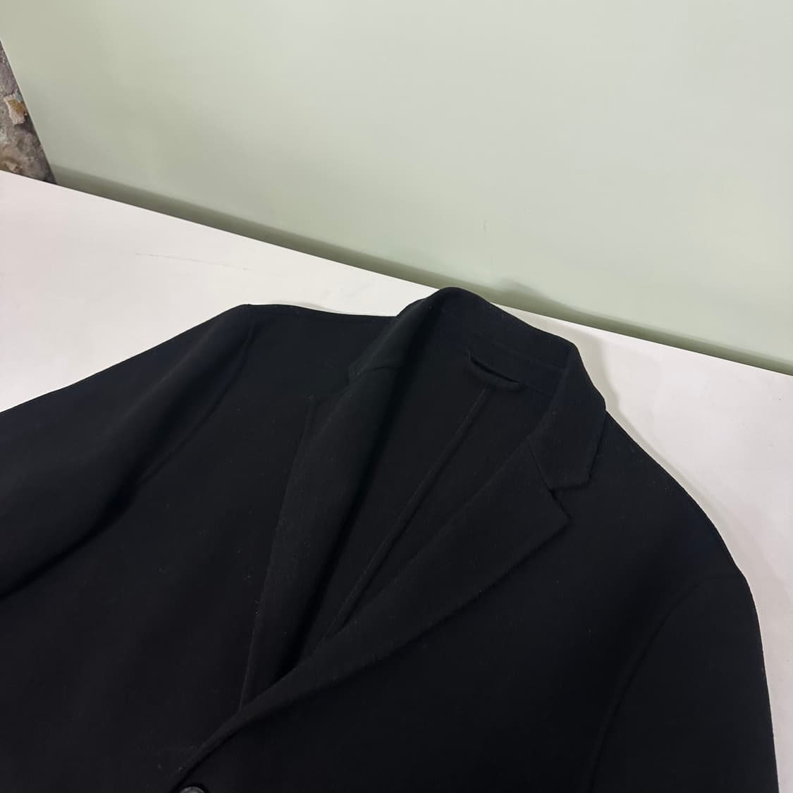 M 95 자라맨 블랙 라나울 핸드메이드 울 싱글코트 상품이미지3