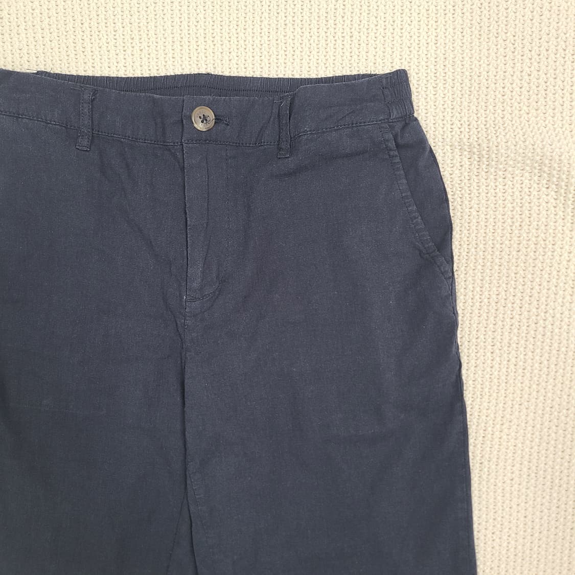 GUESS 네이비 레이온 린넨 하프팬츠 상품이미지3