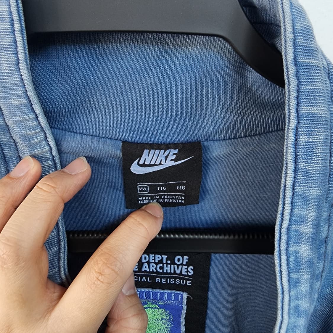 나이키 블루 워싱 빈티지 집업 자켓 상품이미지5