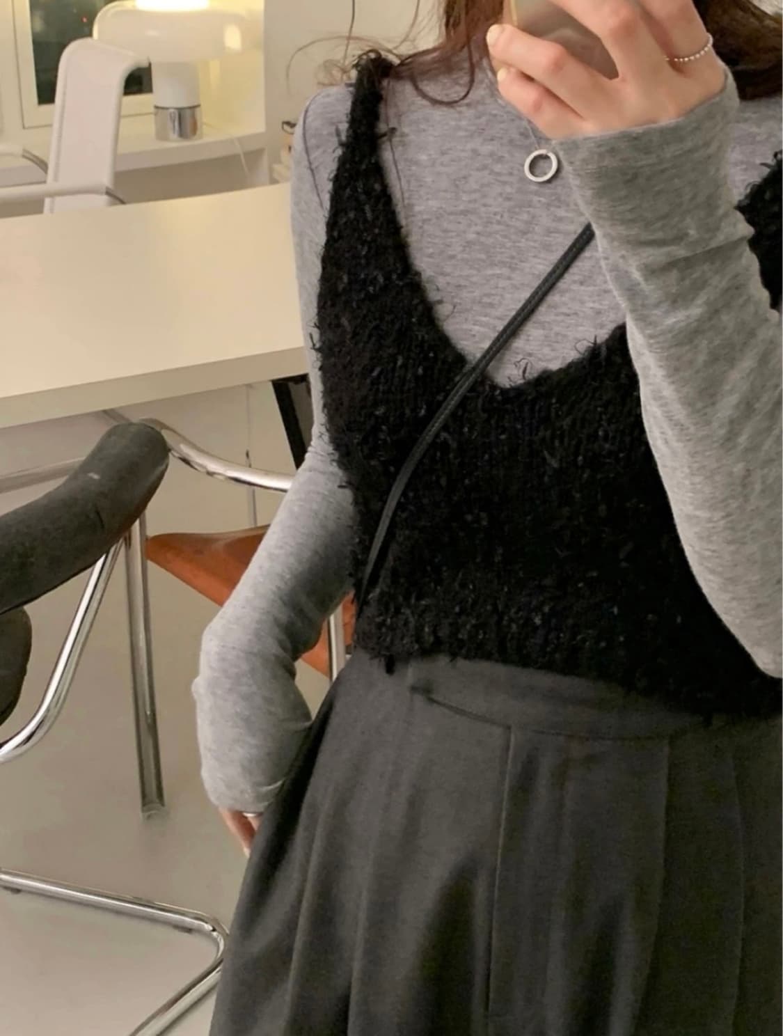 뷔스티에 블랙 아이보리 상품이미지1