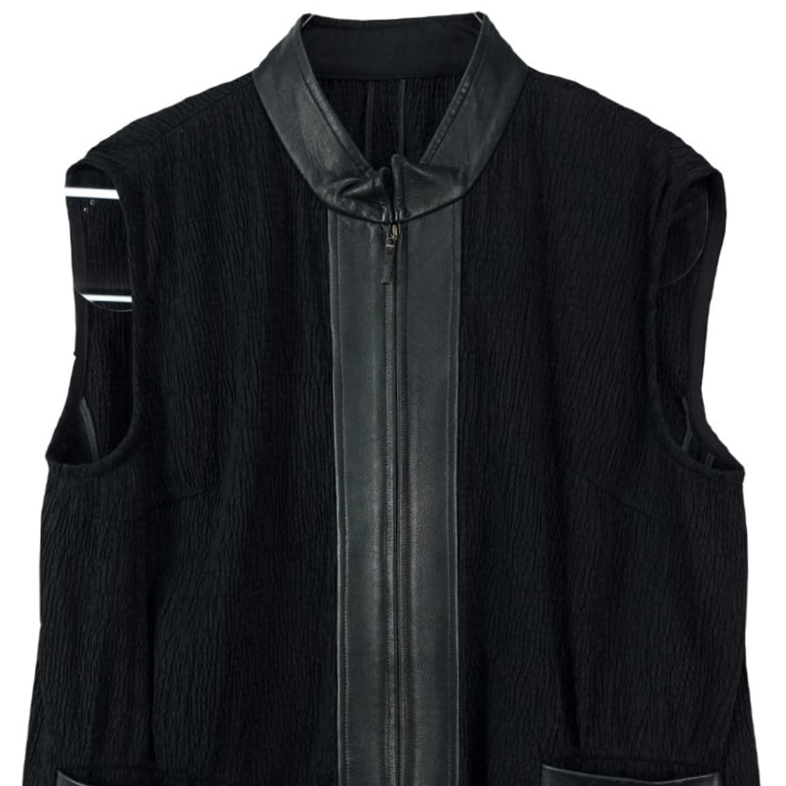 [일본빈티지] 쉽스킨 도킹 고딕 집업 베스트 블랙 M17790 상품이미지4