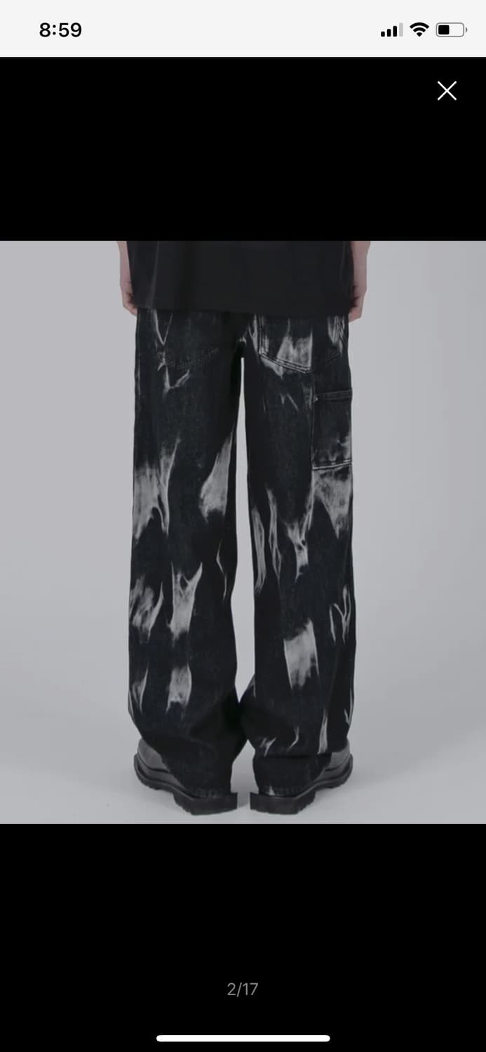 플레이버리즘 타이다이 워시드 카펜터 데님 팬츠 L 상품이미지2