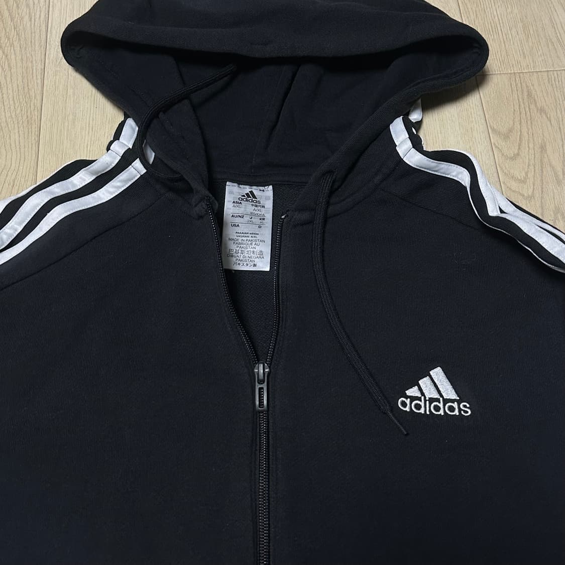 아디다스 블랙 후드집업 상품이미지2