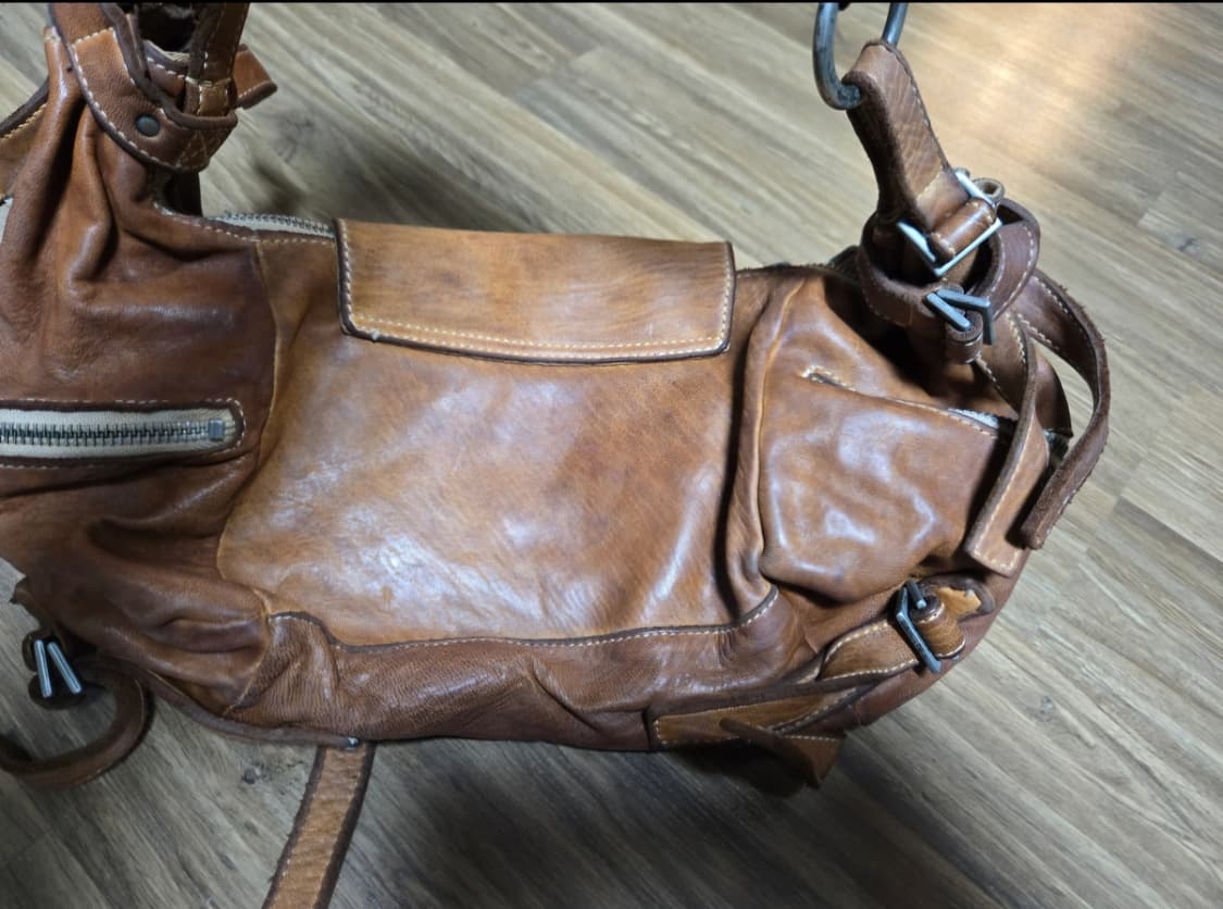 REAL MIND 브라운 가죽 숄더백 + 악세서리 상품이미지6