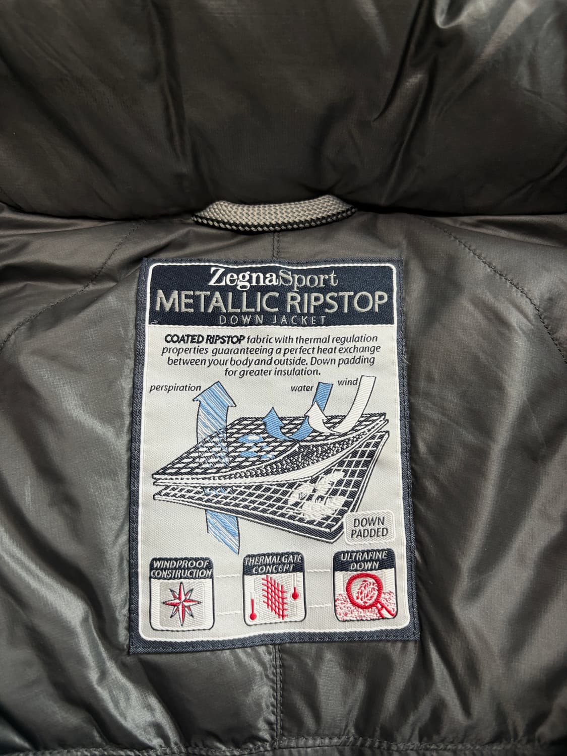 제냐 스포츠 메탈릭 립스탑 다운 자켓 3494 상품이미지4