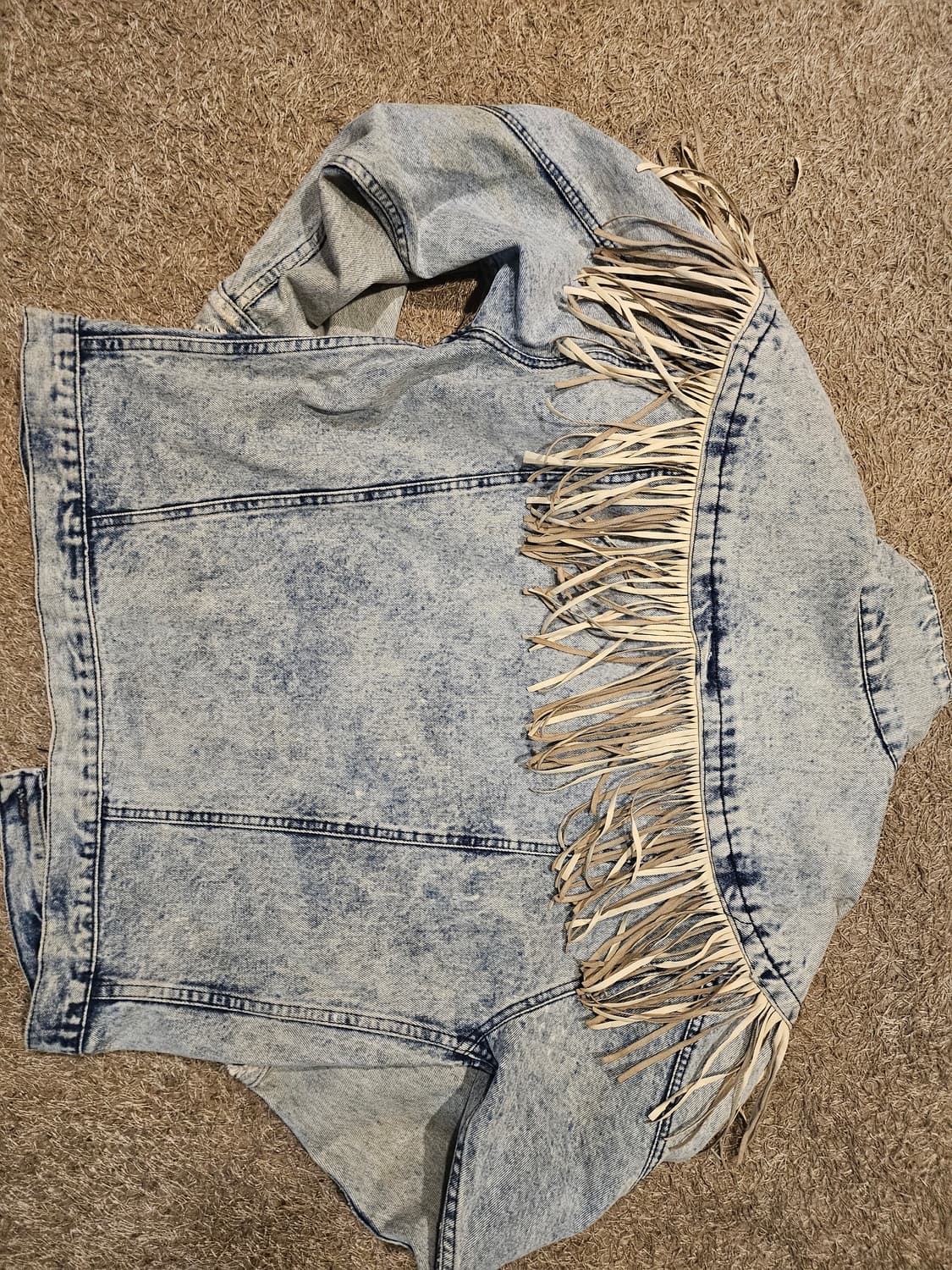 일본[L-105] 80's 빈티지 'PULSE' 웨스턴 프린지 데님 자켓 상품이미지2