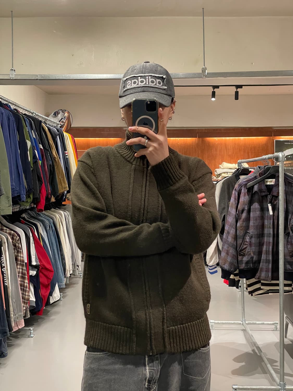 빈티지 니트 집업 상품이미지1