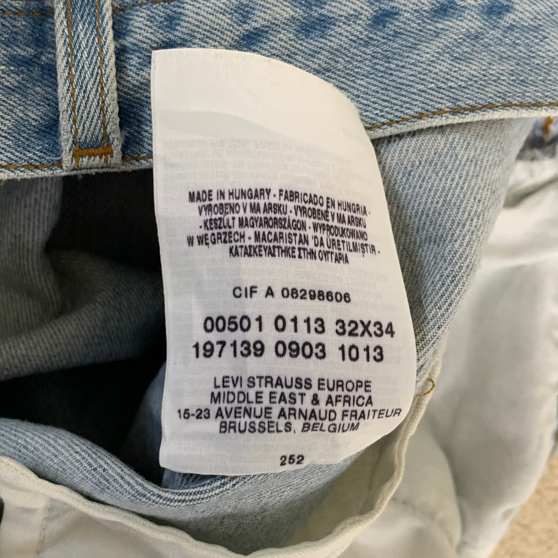 빈티지 리바이스 501 워싱 데님팬츠(30사이즈) 남자청바지 연청 상품이미지9