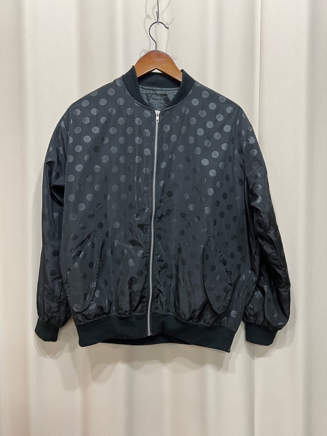 여성 도트 홑겹 바람막이 블루종 자켓 상품이미지2